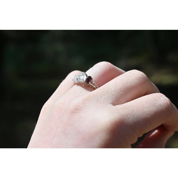 Garnet Ring, anniversary ring, raw stone rings, promise ring minimalist … - Picture 1 of 7